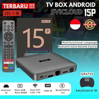 Tv Box Android SVICLOUD 15P Indonesia Android 14 4GB/64GB WIFI 6 2.4/5GHZ Bluetooth 5.4