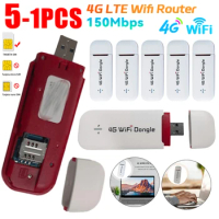 1-5PCS WiFi LTE USB 4G Modem Portable Wireless Router Wireless USB Dongle 4G LTE USB Wifi Dongle 150Mbps Pocket Hotspot Router