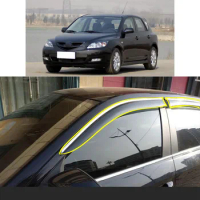 Car Sticker Plastic Window Glass Wind Visor Rain/Sun Guard Vent For Mazda 3 Mazda3 Axela M3 Hatchback 2007-2008 2009