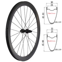 700C Carbon Wheel Gravel Bicycle Wheelset Clincher Tubeless Disc Brake Rim 30mm Width 30 35 40 45mm Depth Ratchet System36T Hub