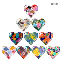 Artist Leave Valentine's Day Love Heart Glass Cabochon Flat Back Making Findings DIY Free Shipping U1760