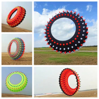 Free Shipping 500cm kite ring show kites pendant Flying kite air parachute wind sock kites Gel blaster dragon kite drill winder