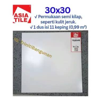 Asia Tile Keramik kramik ubin lantai dinding tembok putih polos Murano Ikad 20x20 20x25 30x30 25x40