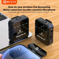 MIXIO T9/T10 Mikrofon Nirkabel Profesional untuk Streaming Langsung dengan Reduksi Bising Kompatibel