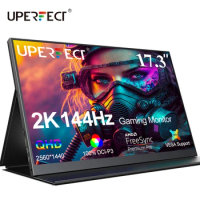UPERFECT UAlly K7 144Hz Gaming Monitor 17.3 Inch HDR 2560x1440 2K IPS Display With HDMI USB Type C For ROG Ally Games Steam Deck