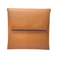 【二手名牌BRAND OFF】HERMES 愛馬仕 金棕 Epsom皮革 Bastia 扣式 零錢包 Y刻
