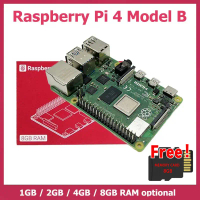 Raspberry Pi 4 รุ่น B, หน่วยความจำ RAM มีให้เลือก 1GB/2GB/4GB/8GB, CPU quad-core 1.5GHz, รองรับ WIFI