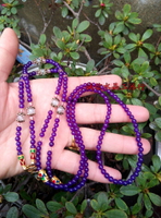 天然紫玉髓泰國佛牌 琺瑯扣項鏈毛衣鏈