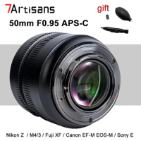 7artisans 50mm F0.95 APS-C Lens MF Large Aperture Camera Lens for Nikon Z ZFC M4/3 Fujifilm X Canon EF-M EOS-M Sony E Camera