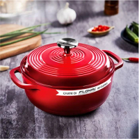 Colorful Cast Iron Cookware Self-circulating Water Beads Design Saucepan Household Fish Cake Pot Induction Cooker Non-stick Pots