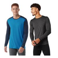【SmartWool】男 All-season 美麗諾羊毛 內著長袖T 灰 藍(美麗諾羊毛衣 保暖衣 排汗衣 底層衣 抑菌抗臭)