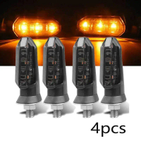 EcoDrive Gear 4pcs 12V 8mm Mini Motorcycle LED Turn Signal Light Amber Flashing Light Blinker Turn S