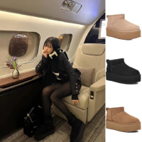 【UGG】UGG Classic Ultra Mini Platform 美德拉風格 秋冬必備(栗子棕 黑 沙 雪靴 女鞋 UG1135092)