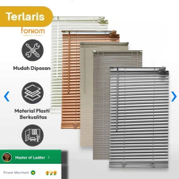 PREMIUM Tirai Gorden PVC gulung Indoor Outdoor -Krey Venetian Blind 60 x180