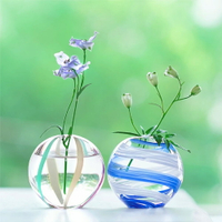 日本津輕琉璃 彩手鞠 花瓶 擴香瓶 擺飾 居家 送禮 交換禮物 手工製 日本製