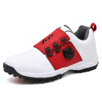 Men Professional Golf Shoes Waterproof Spikes Golf Sneakers Black White Mens Golf Trainers Big Size Golf Shoes for Men