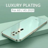 Luxury Square Plating Phone Case For OPPO A9 A5 2020 M A11X ShockProof Soft TPU Silicone Back Cover Fundas Coque