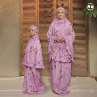MARVES Hafa Mukena Couple Ibu Anak Perempuan Bahan Parasut Korea Free Tas M Blush Pink