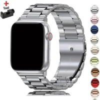 Metal Strap For Apple Watch Ultra 2 Band 49mm 45mm 44mm 41mm 38-40mm luxury Stainless steel Bracelet Iwatch series 5 6 se 7 8 9