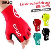 Giyo Short Cycling Gloves Fingerless Gloves Anti-slip Bicycle Lycra Fabric Half Finger Mitten for Mtb Road Bike Sports Racing