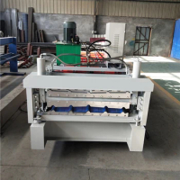 Metal Wall Roofing Sheet Double Layer Roll Forming Machine Building Material Machinery Trapezoid Steel Iron Tile Making Machine