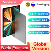 World Premiere Global Version Nenmone Pad 5s Android 10.0 Tablet 10.1'' FHD Display Helio P60 4G LTE 2 In 1 Tablet With Keyboard