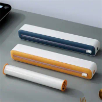 in 1 Food Film Dispenser Magnetic Wrap Dispenser With Cutter Storage Box Aluminum Foil Stretch Film Cutter Kitchen Accessories