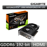 【GIGABYTE 技嘉】GeForce RTX 3060 WINDFORCE OC 12G(GV-N3060WF2OC-12GD)