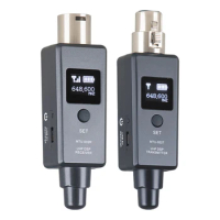 1 Pair Wireless System Microphone Wireless Transmitter UHF DSP Transmitter &amp; Receiver Mic/Line for Dynamic/Condenser Microphone