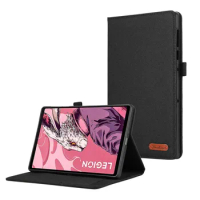 Jeans Fabric Flip case for 2023 Lenovo Legion Y700 2nd Gen Kick Stand Cover LegionY700 Gen 2 Protective Casing Holder with Card