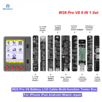 W28 Pro V8 Multi-Function LCD Battery Tester for iPhone Watch iPad Android Screen Charging Testing EEPROM IC Battery Data Repair
