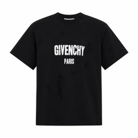 Kaos GIVENCHY DISTRESSED SILK BLACK TSHIRT 100% ORIGINAL Size L