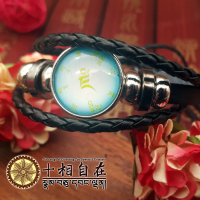 【十相自在】黃財神心咒水晶咒輪手環(Kala-049)
