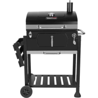 24-Inch Charcoal Grill with Foldable Side Table, 490 Square Inches Heavy-duty BBQ Grill