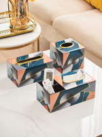 輕奢風紙巾盒創意抽紙盒簡約現代客廳茶幾多功能遙控器收納盒擺件