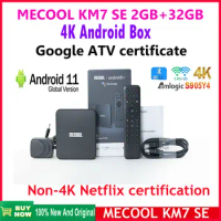 [Genuine] MECOOL KM7 SE 2GB DDR4 32GB 4K ATV Google Certified Android tv 11OS Smart TV Box BT5.1 Chromecast Hebrew Voice Control
