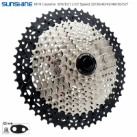 SUNSHINE MTB Cassette 8/9/10/11/12 Speed 32/36/40/42/46/50/52T Mountain Bicycle Freewheel Bicycle Sprocket For Shimano/SRAM