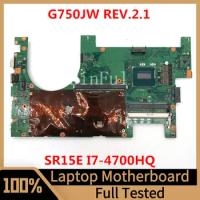 G750JW REV.2.1 Mainboard For ASUS G750JW Laptop Motherboard WIth SR15E I7-4700HQ CPU 100% Full Tested Working Well