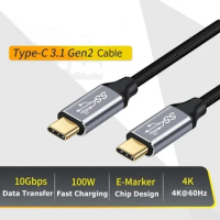USB C 3.1 Gen 2 Cable 10Gbps Data Transfer, 4K Video Output Monitor Cable 100W PD Fast Charging Cable for iPhone 15Pro/15ProMax/