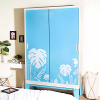 WDC-05/A ตู้เสื้อผ้าเหล็กบานเลื่อนทึบ 4 ฟุต Kiosk ลายกราฟฟิค/สีพื้น ส่งฟรี กทม ปริมณฑล