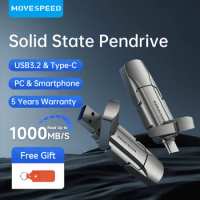 MOVESPEED 1000MB/s Pen Drive USB 3.2 Gen 2 Type C Flash Drive 2TB 1TB 512GB 256GB 128GB Pendrive for PC Smartphone Laptop Tablet