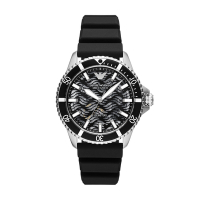 EMPORIO ARMANI Meccanico系列海洋波紋機械腕錶-黑-AR60062-42mm