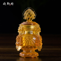 藏傳佛教用品 地藏王如意寶瓶 密宗佛具 擺件 四色 古法琉璃