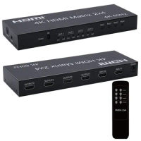 4K 60Hz HDMI Matrix 2x4 2 In 4 Out HDMI Splitter Switch Audio Extractor HDMI2.0 4x2 Matrix 1080p for PS3/4 DVD PC To TV Monitor
