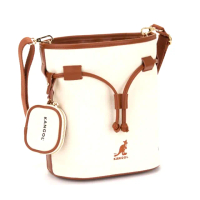 【KANGOL】英國袋鼠時尚文青LOGO磁扣水桶斜背側背包-共2色