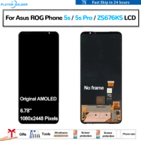 Original AMOLED For Asus ROG Phone 5s 5s Pro ZS676KS Pantalla lcd Display Touch Panel Screen Digitizer Assembly Replacement LCD