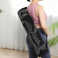 Sports Yoga Mat Bag Large Capacity Yoga Tote Bag Leaf Print Polyester Cotton Canvas Gym Bag Sports Travel Duffel Bags 요가