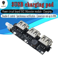 WAVGAT 5V 1A 1.5A 2.1A 3 USB Power Bank Charger Circuit Board Step Up Boost Module 18650 Li-ion Case Shell DIY Kit Powerbank