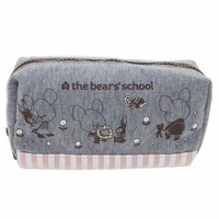 【日本正版】小熊學校 棉質大筆袋 鉛筆盒 筆袋 化妝包 the bear's school - 424930
