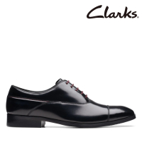 【Clarks】男鞋Craft Clifton Go 高級拋光亮光皮革橫飾牛津紳士鞋 皮鞋(CLM74544D)